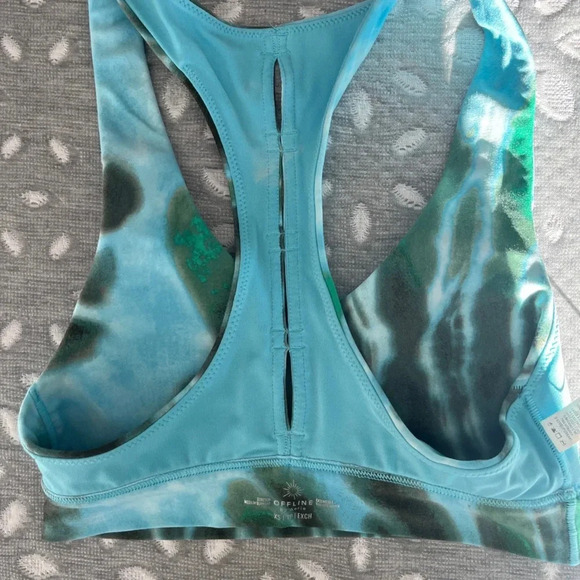 AE aerie OFFLINE Real Me Tie Dye Keyhole Sports Bra Size XS - Picture 6 of 13